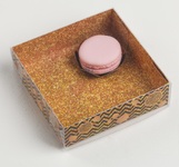 Коробка для кондитерских изделий с PVC-крышкой «Сладость золота», 12 x 12 x 3,5 см